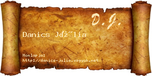Danics Júlia névjegykártya