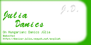 julia danics business card